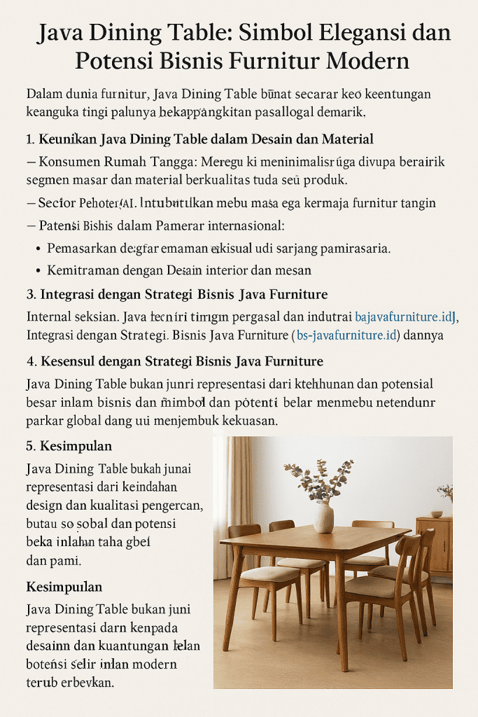 java dinning table