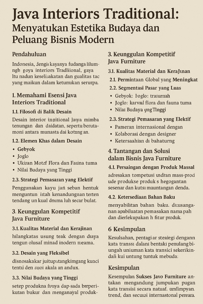 Java Interiors Traditional