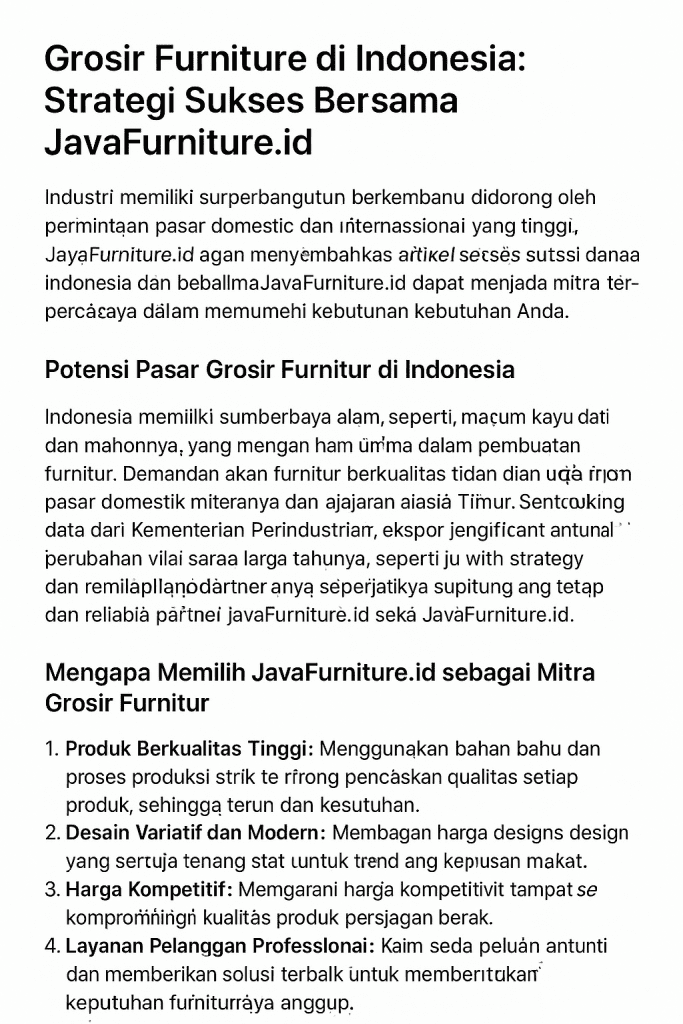 Grosir Furniture di Indonesia