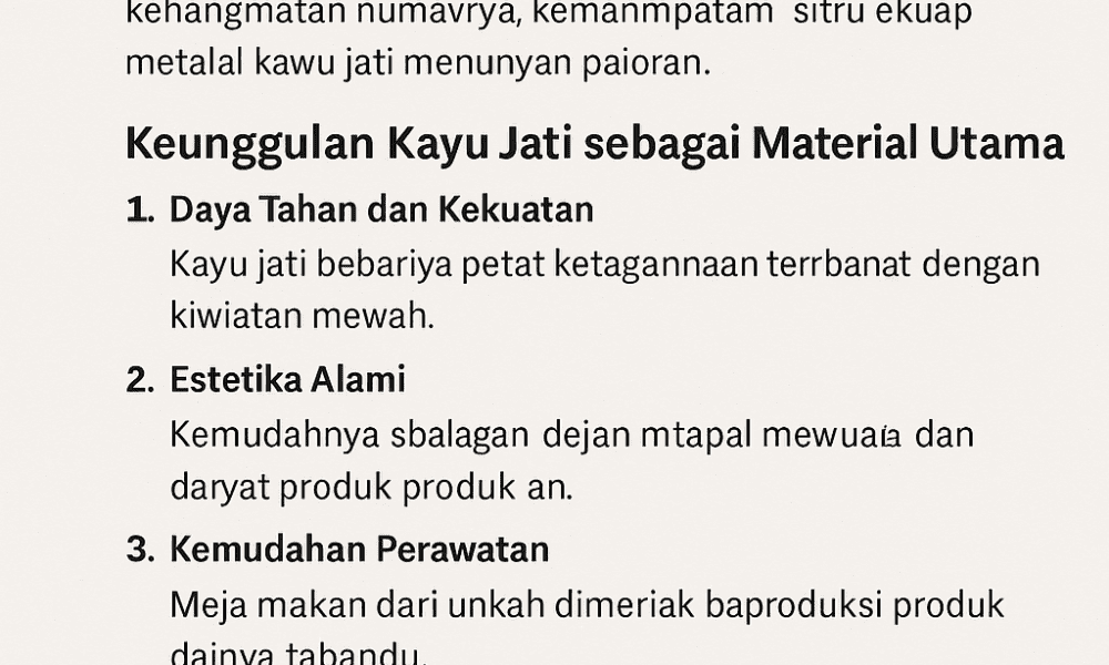 meja makan kayu minimalis