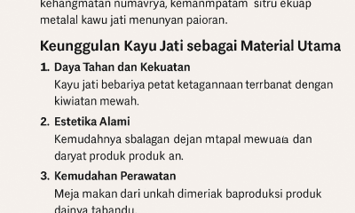 meja makan kayu minimalis