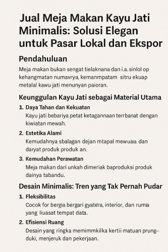 meja makan kayu minimalis