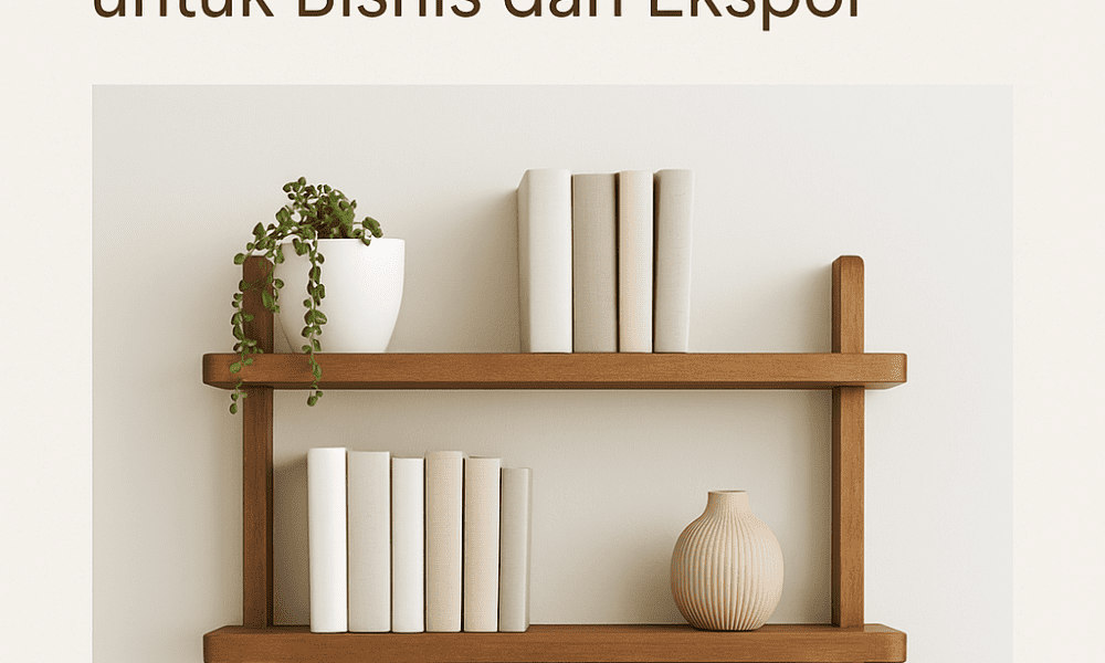 Rak Buku Dinding Kayu Solid Murah