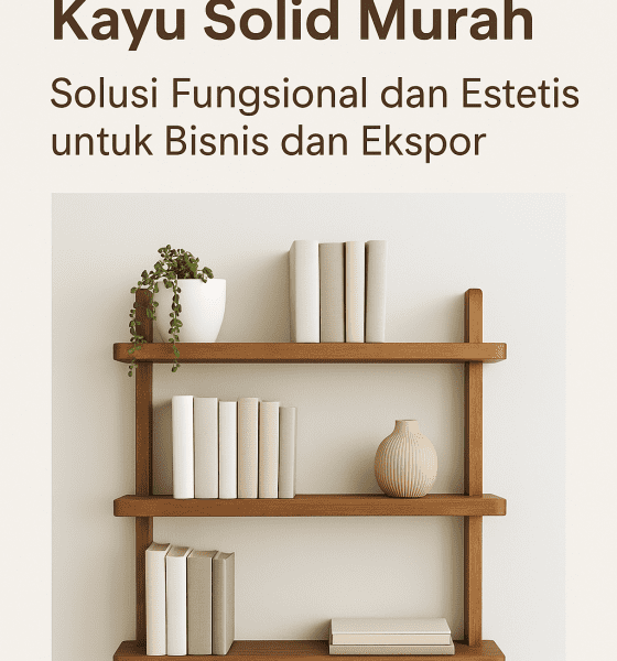 Rak Buku Dinding Kayu Solid Murah