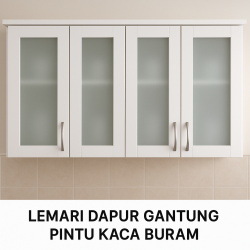 lemari dapur gantung pintu kaca buram