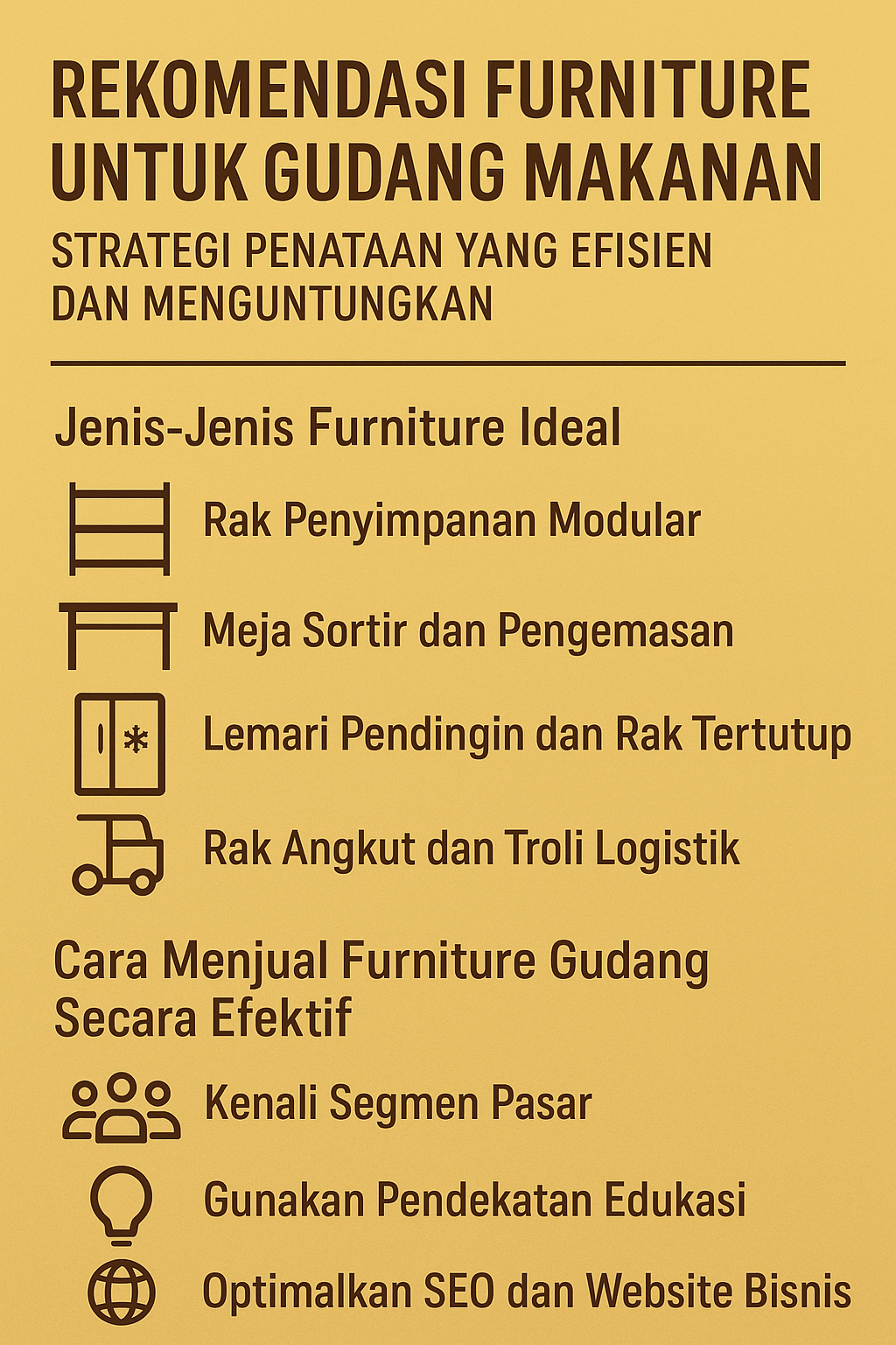 funitur untuk gudang makanan
