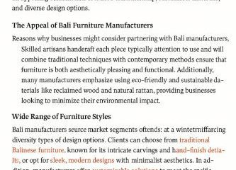 Bali Indonesia Furniture Manufacturers