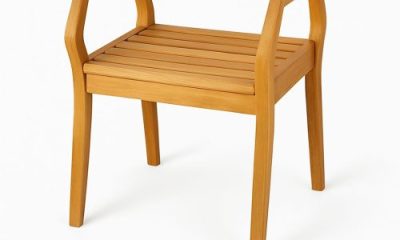 Bangku Unik Teak Stool with Side Handles